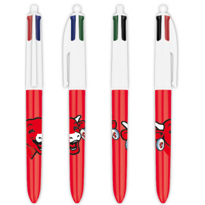 Vue 4 faces du stylo 4 Bic 4 couleurs