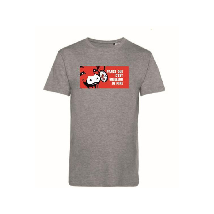 Tee-shirt Homme Gris "Parce que c'est meilleur de rire" La vache qui rit®