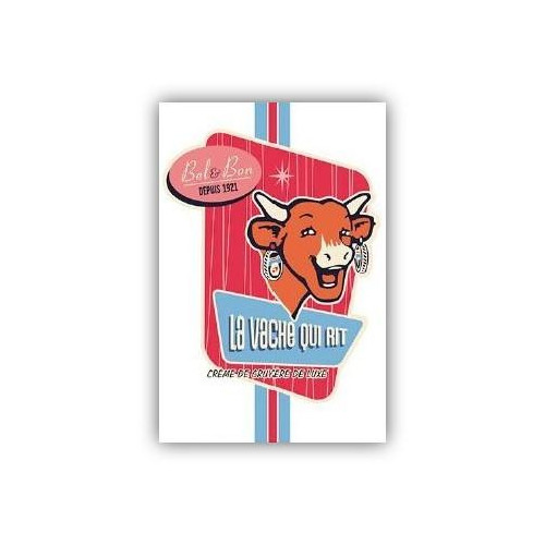 Carte postale  La vache qui rit® Vintage rose vertical