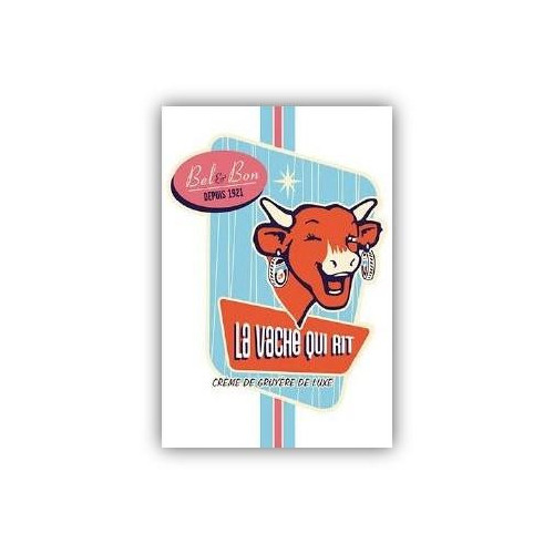 Carte postale La vache qui rit® Vintage bleu clin d'œil